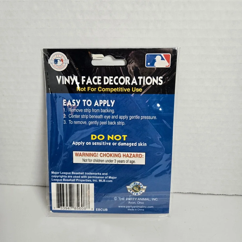 Chicago Cubs MLB Logo Vinyl Face Decorations 6 Pack Eye Black Stickers